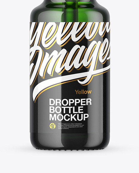 Green Dropper Bottle Mockup