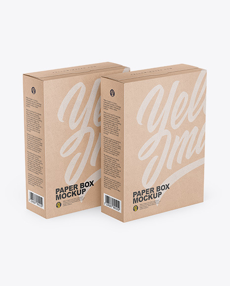 Download Two Carton Packages Psd Mockup Yellowimages