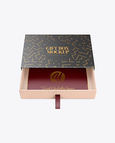 Opened Gift Box Mockup - Front View