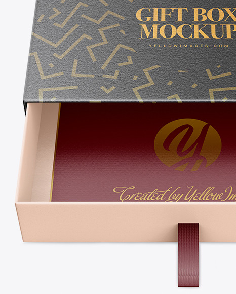 Download Opened Gift Box Mockup Front View In Box Mockups On Yellow Images Object Mockups