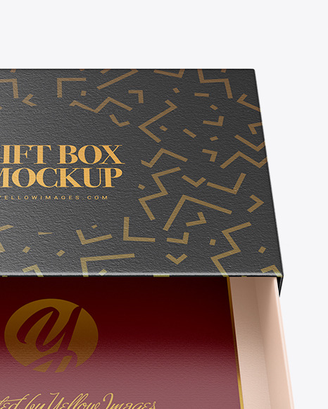 Download Opened Gift Box Mockup Front View In Box Mockups On Yellow Images Object Mockups