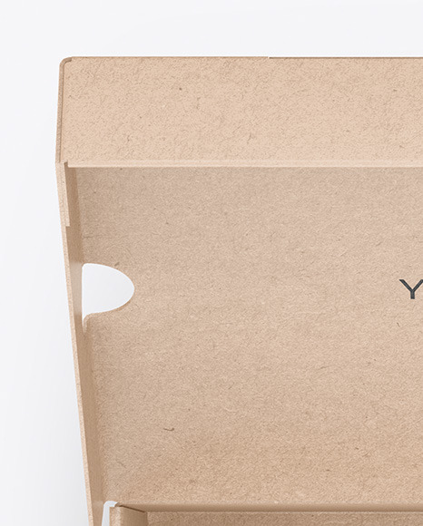 Opened Kraft Box Mockup PSD #2