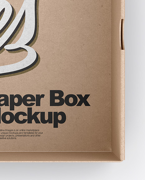 Opened Kraft Box Mockup PSD #1