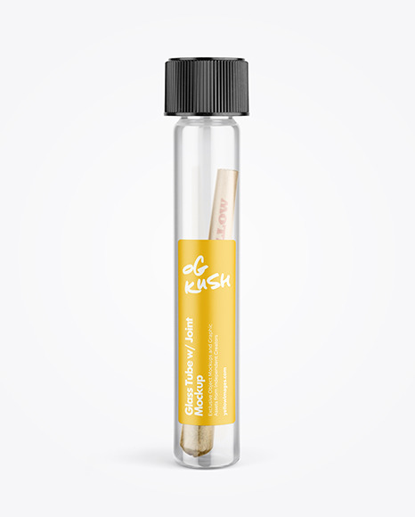 Download Glass Tube W Weed Joint Mockup In Tube Mockups On Yellow Images Object Mockups