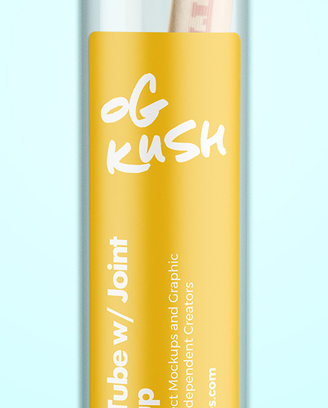 Glass Tube W Weed Joint Mockup In Tube Mockups On Yellow Images Object Mockups