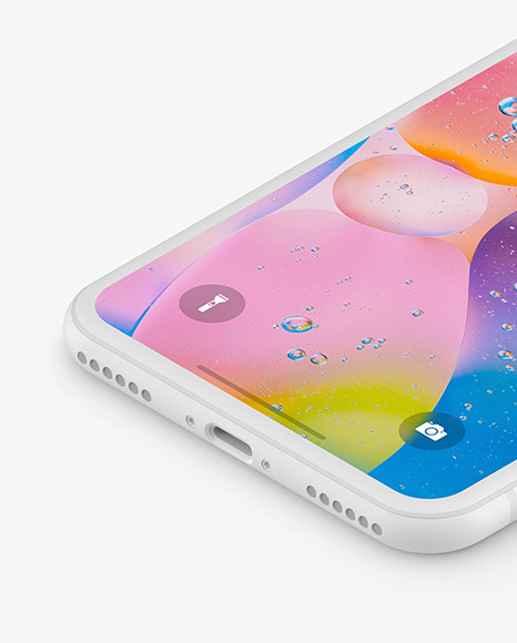 iPhone XR Clay Isometric Left Mockup