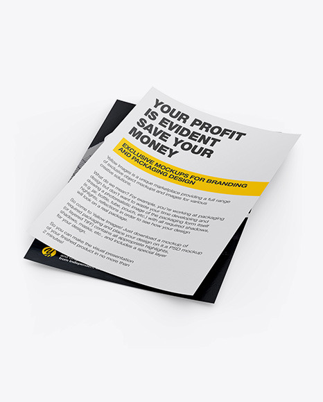 Two Textured A4 Papers Mockup PSD #2