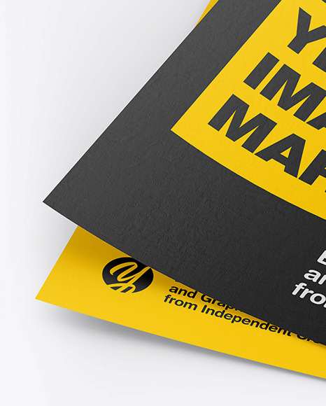 Two Textured A4 Papers Mockup PSD #6