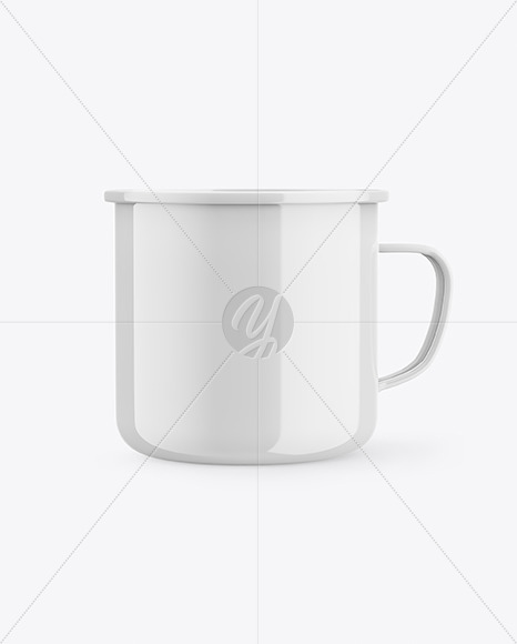 Download Glossy Enamel Cup Mockup In Cup Bowl Mockups On Yellow Images Object Mockups PSD Mockup Templates