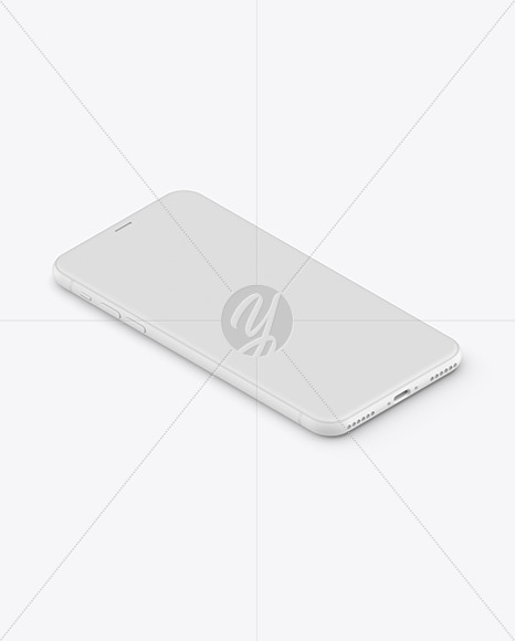 iPhone XR Clay Isometric Right Mockup