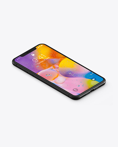 iPhone XR Clay Isometric Right Mockup