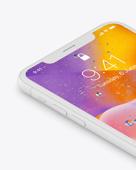 iPhone XR Clay Isometric Right Mockup