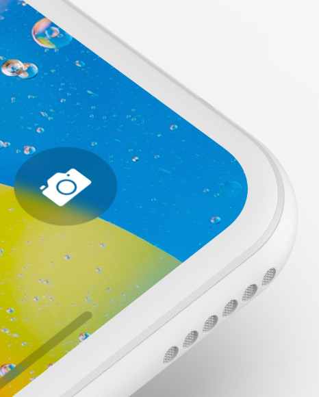 Iphone Xr Clay Isometric Floating Right Mockup In Device Mockups On Yellow Images Object Mockups