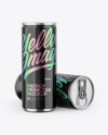 Two Metallic Cans W/ Glossy Finish Mockup