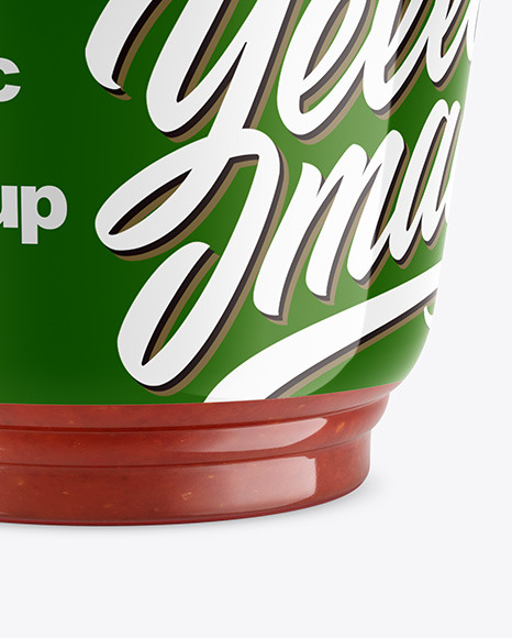 Plastic Cup w  Sauce Mockup PSD #6