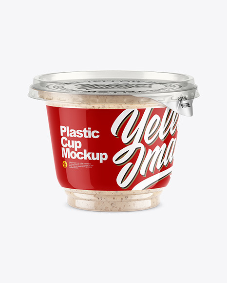 Plastic Cup w/ Sauce Mockup