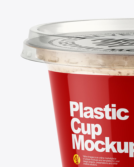 Plastic Cup w/ Sauce Mockup