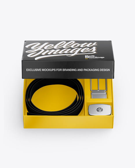 Download Belt Leather Box Mockup In Box Mockups On Yellow Images Object Mockups Yellowimages Mockups