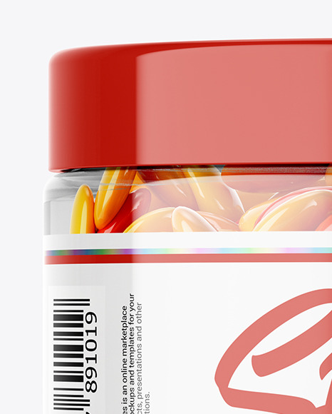 Plastic Jar with Sweets Mockup