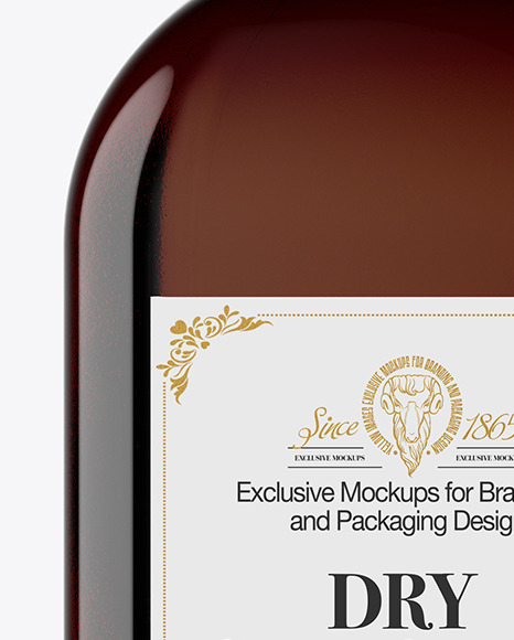 Dark Glass Bottle Mockup PSD #1