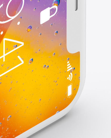 iPhone XR Clay Isometric Landscape Left Mockup