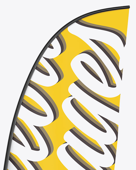 Glossy Convex Flag Mockup PSD #5