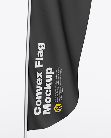Matte Convex Flag Mockup PSD #6