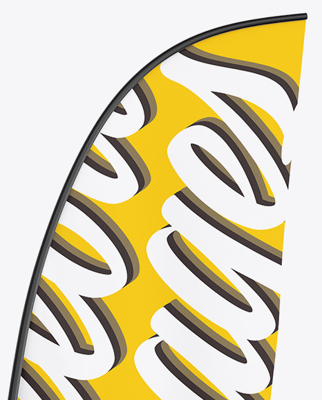 Matte Convex Flag Mockup PSD #7