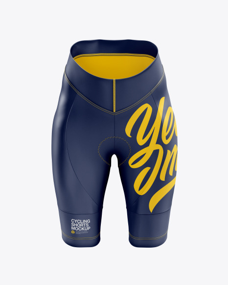 Download Women S Cycling Shorts Mockup Front View In Apparel Mockups On Yellow Images Object Mockups