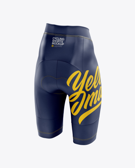 Women’s Cycling Shorts mockup (Back Half Side View) PSD #2