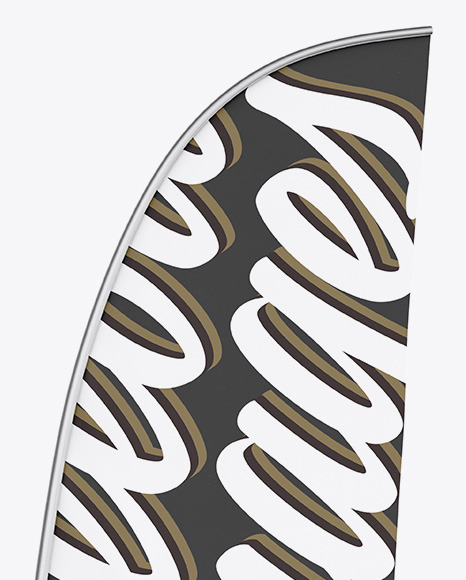 Glossy Convex Flag Mockup PSD #7