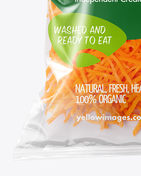 Plastic Bag With Shredded Carrot Mockup