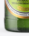 Green Glass Beer Bottle With Condensation Mockup