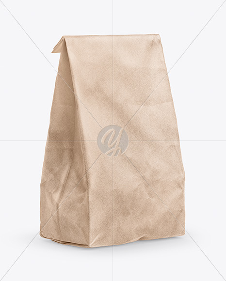 Download Kraft Food Bag In A Hand Mockup In Bag Sack Mockups On Yellow Images Object Mockups