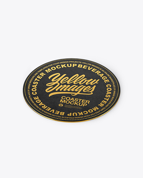 Download Leather Beverage Coaster Mockup In Object Mockups On Yellow Images Object Mockups PSD Mockup Templates