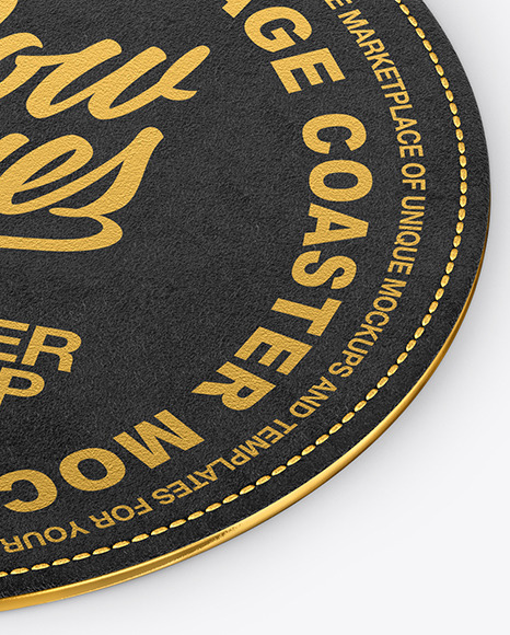 Download Leather Beverage Coaster Mockup In Object Mockups On Yellow Images Object Mockups PSD Mockup Templates