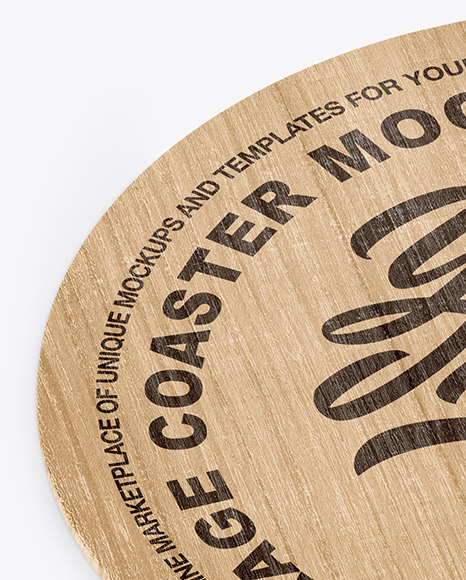 Download Wooden Beverage Coaster Mockup In Object Mockups On Yellow Images Object Mockups PSD Mockup Templates