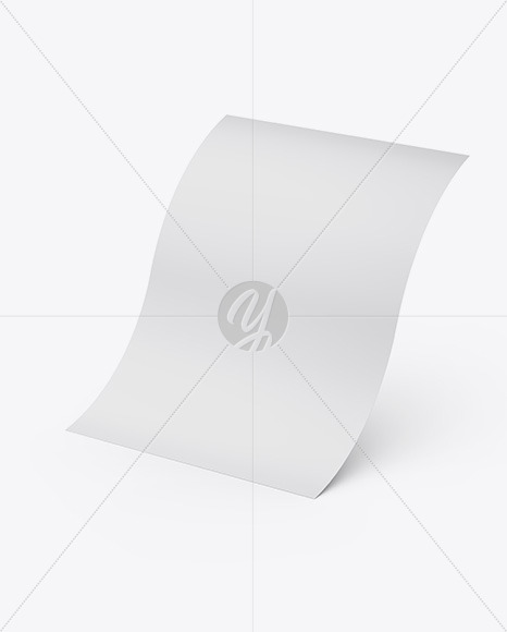 Glossy A4 Paper Sheet Mockup