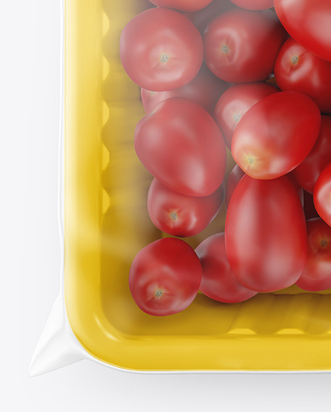 Download Plastic Tray With Tomatoes Mockup In Tray Platter Mockups On Yellow Images Object Mockups