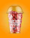 Plastic Cup with Tomatoes Mockup