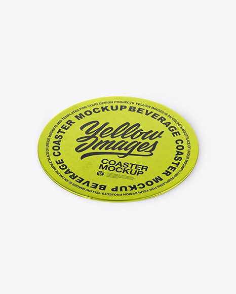 Metallized Beverage Coaster Mockup