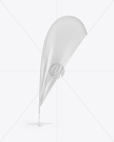 Matte Teardrop Flag Mockup - Front View