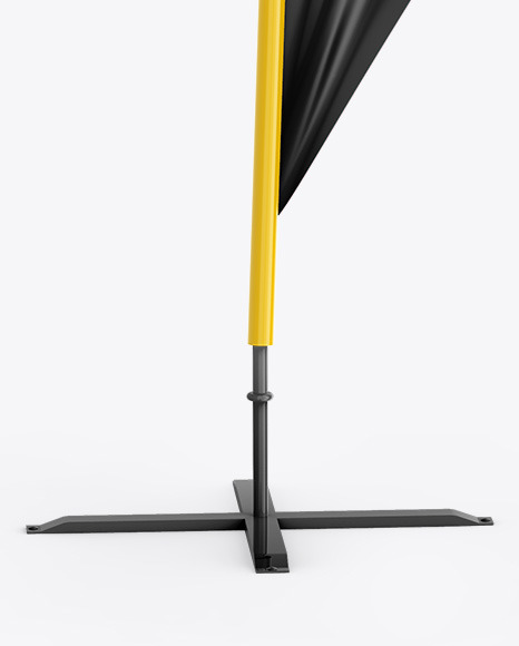 Matte Teardrop Flag Mockup Front View In Outdoor Advertising Mockups On Yellow Images Object Mockups