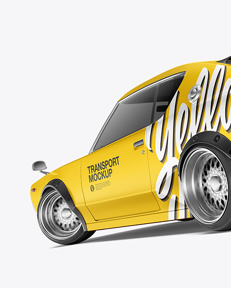 Retro Sport Car Mockup Half Side View In Free Mockups On Yellow Images Object Mockups