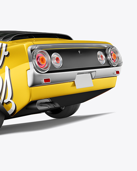 Download Retro Sport Car Mockup - Half Side View in Free Mockups on Yellow Images Object Mockups