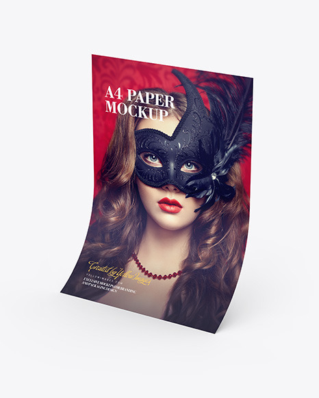 Glossy A4 Paper Mockup PSD #2