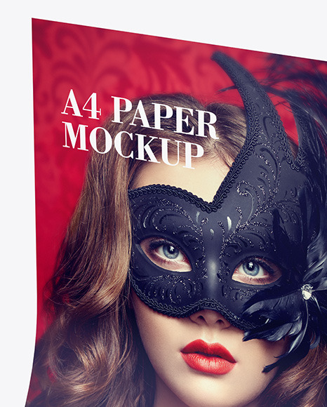 Glossy A4 Paper Mockup PSD #3