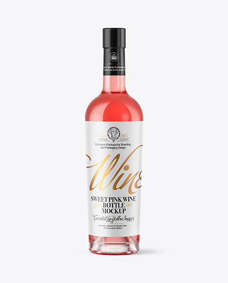 Download Pink Wine Bottle With Cork Mockup In Bottle Mockups On Yellow Images Object Mockups Yellowimages Mockups