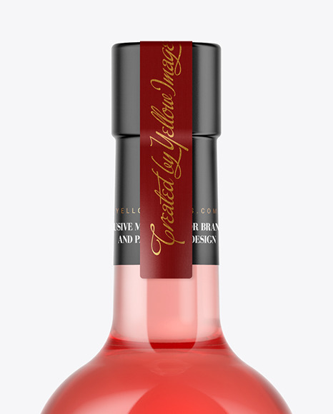 Pink Wine Bottle With Cork Mockup