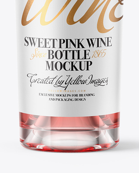 Download Pink Wine Bottle With Cork Mockup In Bottle Mockups On Yellow Images Object Mockups